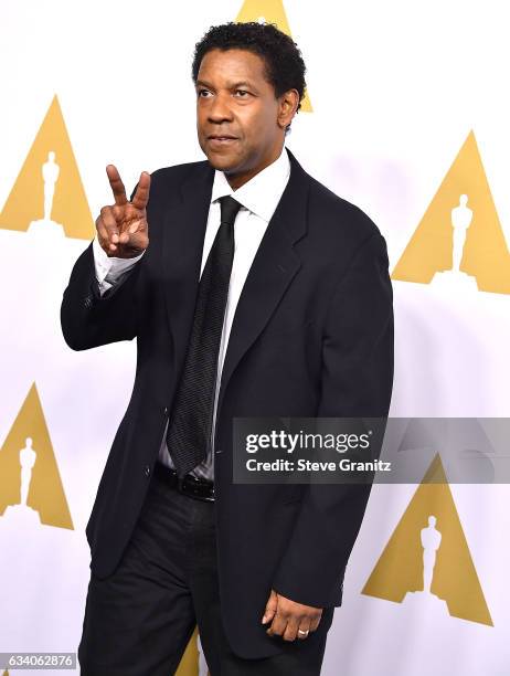 Denzel Washington arrives at the 89th Annual Academy Awards Nominee Luncheon at The Beverly Hilton Hotel on February 6, 2017 in Beverly Hills,...