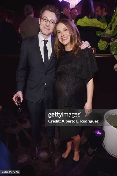 Composer Nicholas Britell and actress Natalie Portman attend the 89th Annual Academy Awards Nominee Luncheon at The Beverly Hilton Hotel on February...