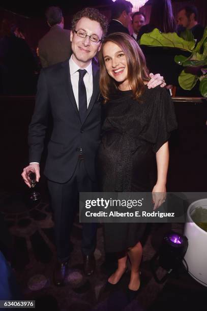 Composer Nicholas Britell and actress Natalie Portman attend the 89th Annual Academy Awards Nominee Luncheon at The Beverly Hilton Hotel on February...