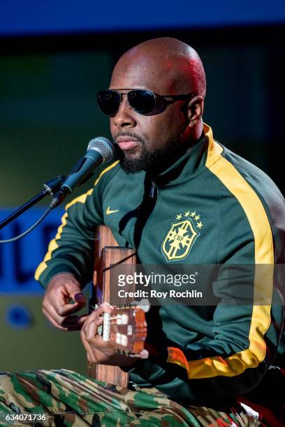 Musician Wyclef Jean performs songs from his new EP "Jouvert" during the Build Series at Build Studio on February 6, 2017 in New York City.