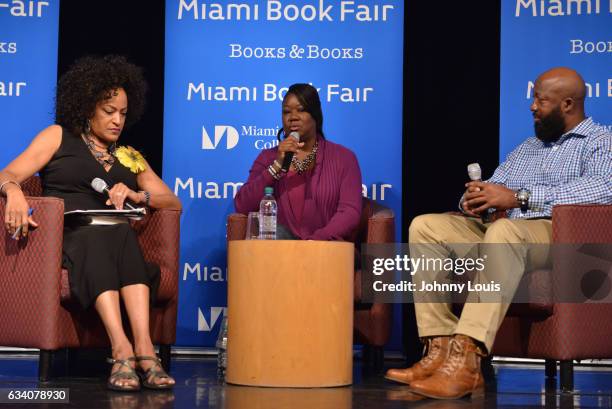 Sybrina Fulton and Tracy Martin in conversation with Traci Cloyd during the signing of their book "Rest In Power: The Enduring Life Of Trayvon...