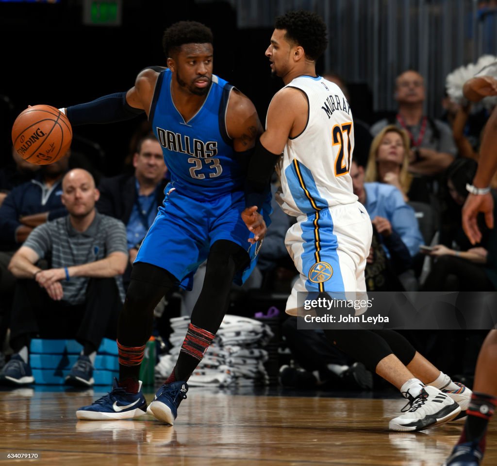 Denver Nuggets versus the Dallas Mavericks