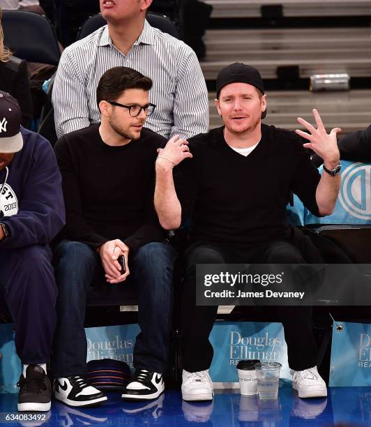 Jerry Ferrara and Kevin Connelly attend Los Angeles Lakers Vs. New York Knicks game at Madison Square Garden on February 6, 2017 in New York City.