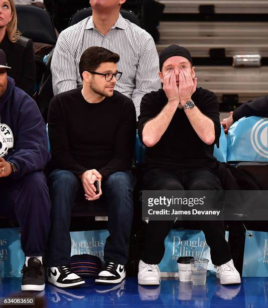 Jerry Ferrara and Kevin Connelly attend Los Angeles Lakers Vs. New York Knicks game at Madison Square Garden on February 6, 2017 in New York City.