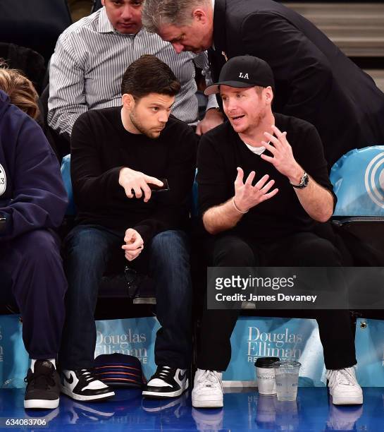 Jerry Ferrara and Kevin Connelly attend Los Angeles Lakers Vs. New York Knicks game at Madison Square Garden on February 6, 2017 in New York City.