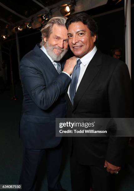 Actors Jeff Bridges and Gil Birmingham attend The Hollywood Reporter 5th Annual Nominees Night at Spago on February 6, 2017 in Beverly Hills,...