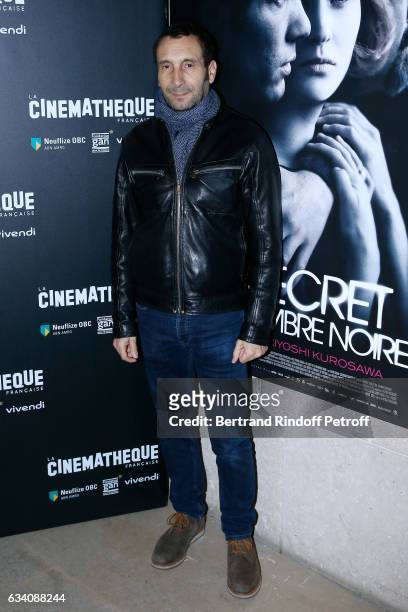 Actor Zinedine Soualem attends the "Le secret de la chambre noire" Paris Premiere at Cinematheque Francaise on February 6, 2017 in Paris, France.