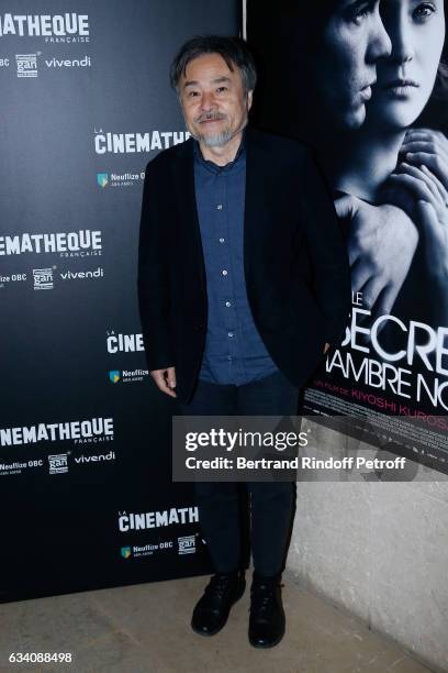 Director of the movie Kiyoshi Kurosawa attends the "Le secret de la chambre noire" Paris Premiere at Cinematheque Francaise on February 6, 2017 in...