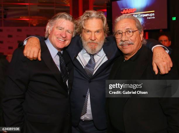 Actors Treat Williams, Jeff Bridges and Edward James Olmos attend the 16th Annual AARP The Magazine's Movies For Grownups Awards at the Beverly...