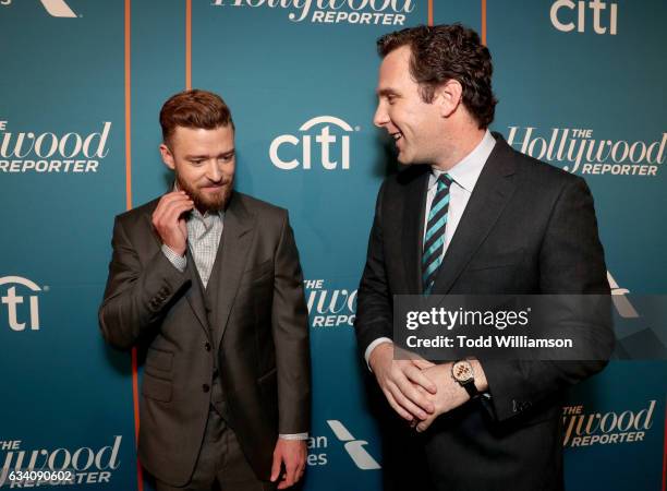 Singer/actor Justin Timberlake and Editorial Director of The Hollywood Reporter Matt Belloni attend The Hollywood Reporter 5th Annual Nominees Night...