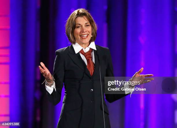 Presenter Wendie Malick speaks onstage at the 16th Annual AARP The Magazine's Movies For Grownups Awards at the Beverly Wilshire Four Seasons Hotel...