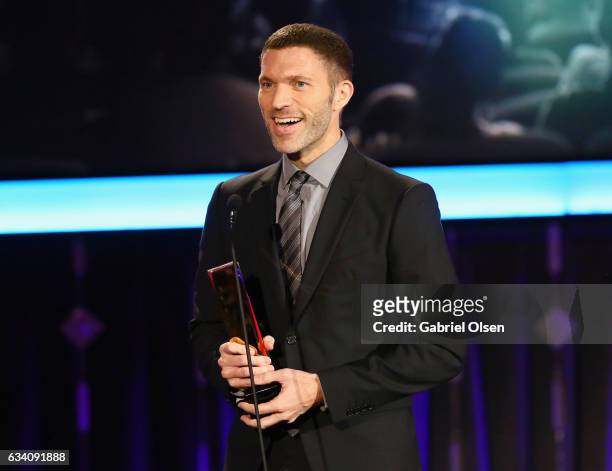 Travis Knight accepts the Best Movie for Grownups Who Refuse to Grow Up award for 'Kubo and the Two Strings' at the 16th Annual AARP The Magazine's...
