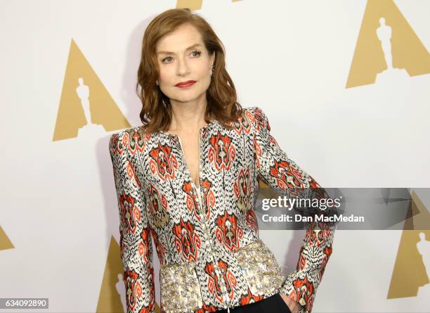 Actress Isabelle Huppert arrives at the 89th Annual Academy Awards Nominee Luncheon at The Beverly Hilton Hotel on February 6, 2017 in Beverly Hills,...