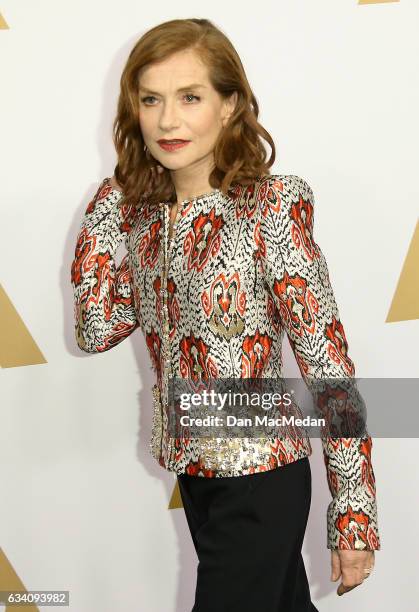 Actress Isabelle Huppert arrives at the 89th Annual Academy Awards Nominee Luncheon at The Beverly Hilton Hotel on February 6, 2017 in Beverly Hills,...