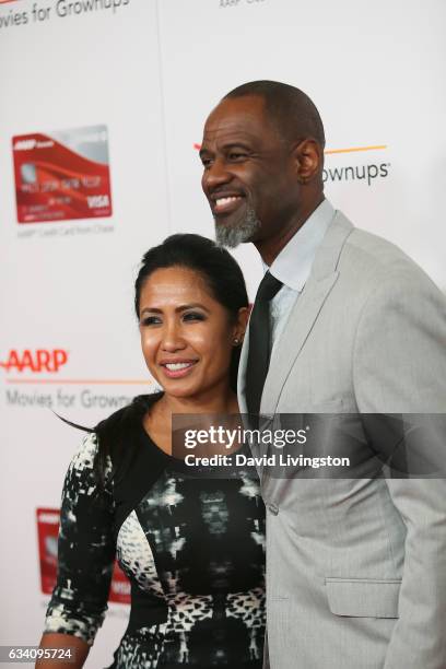 Leilani Mendoza and singer Brian McKnight attend the AARP's 16th Annual Movies for Grownups Awards at the Beverly Wilshire Four Seasons Hotel on...