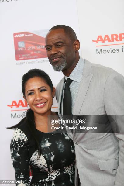Leilani Mendoza and singer Brian McKnight attend the AARP's 16th Annual Movies for Grownups Awards at the Beverly Wilshire Four Seasons Hotel on...