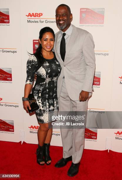 Leilani Mendoza and Brian McKnight attend the AARP's 16th Annual Movies For Grownups Awards on February 6, 2017 in Beverly Hills, California.