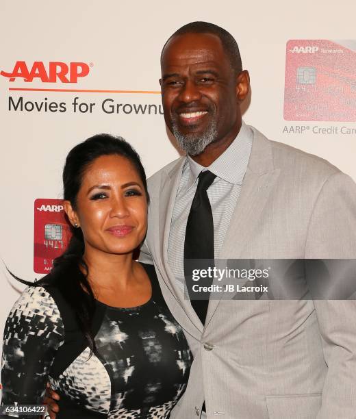 Leilani Mendoza and Brian McKnight attend the AARP's 16th Annual Movies For Grownups Awards on February 6, 2017 in Beverly Hills, California.