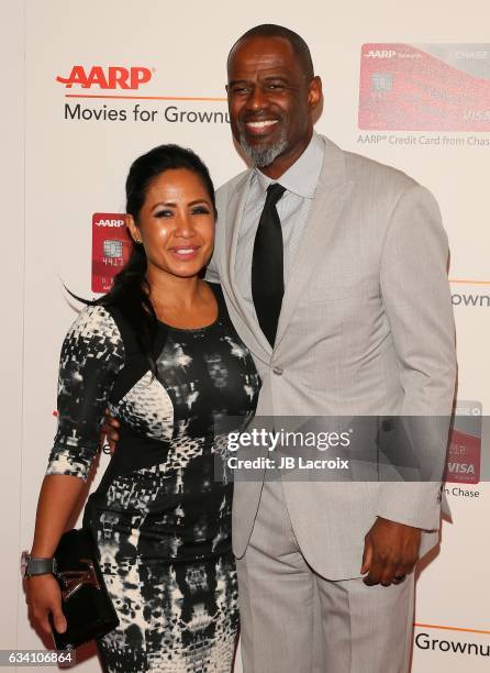 Leilani Mendoza and Brian McKnight attend the AARP's 16th Annual Movies For Grownups Awards on February 6, 2017 in Beverly Hills, California.