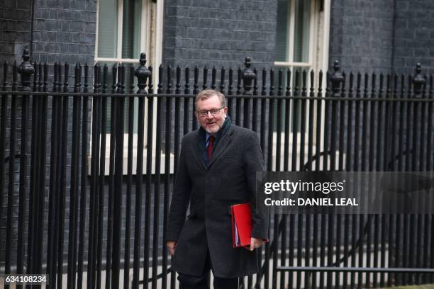 British Scotland Secretary David Mundell arrives for the weekly meeting of the cabinet at 10 Downing Street in central London on February 7, 2017. -...