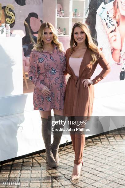 Sam Faiers and Billie Faiers attend The Minnie's Beauty Bus Photocall on February 7, 2017 in London, United Kingdom.