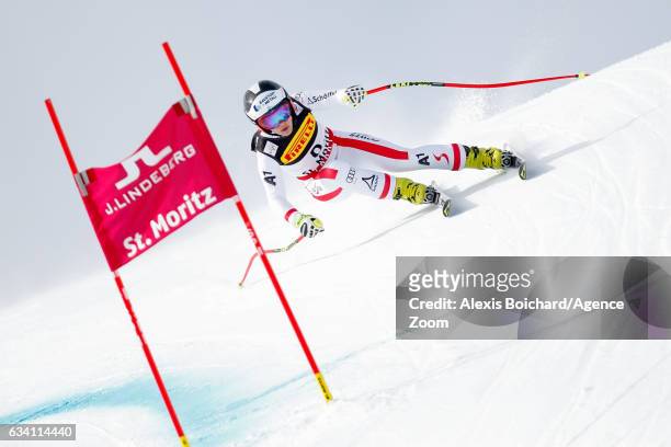 Nicole Schmidhofer of Austria competes during the FIS Alpine Ski World Championships Women's Super-G on February 07, 2017 in St. Moritz, Switzerland