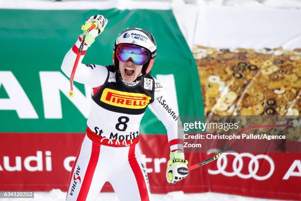 Nicole Schmidhofer of Austria wins the gold medal during the FIS Alpine Ski World Championships Women's Super-G on February 07, 2017 in St. Moritz,...