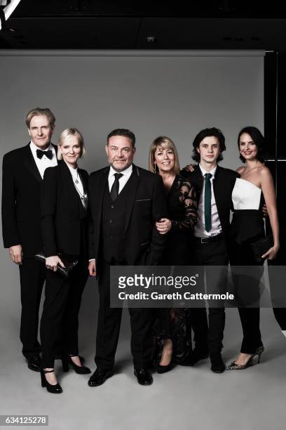 Actors Robert Bathurst, Hermione Norris, John Thomson, Fay Ripley, Matthew Williams and Helen Baxendalefrom TV Show 'Cold Feet' attend the National...