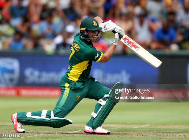 De Villiers of the Proteas during the 4th ODI between South Africa and Sri Lanka at PPC Newlands on February 07, 2017 in Cape Town, South Africa.