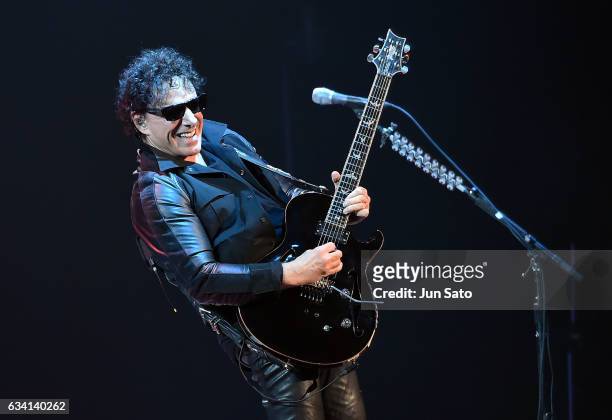 Musician Neal Schon of Journey performs live onstage at Nippon Budokan arena on February 7, 2017 in Tokyo, Japan.