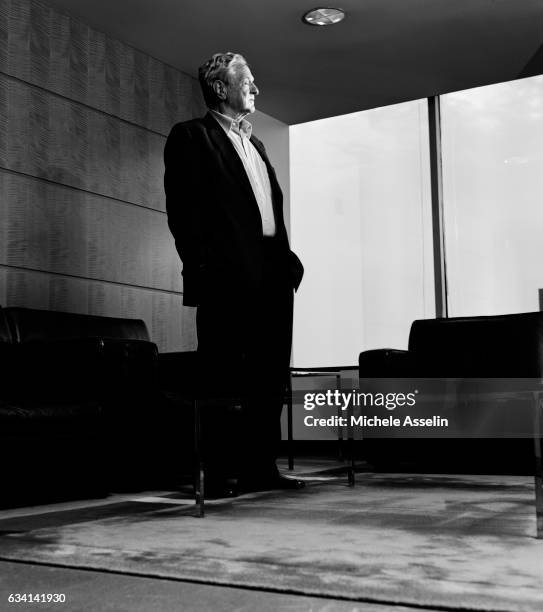 Chairman of Soros Fund Management and the Open Society Institute, George Soros poses at a portrait shoot in 2003 in New York City.