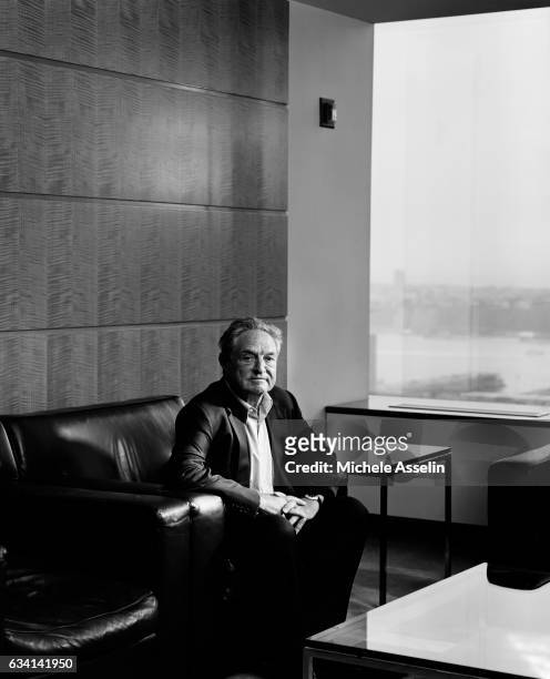 Chairman of Soros Fund Management and the Open Society Institute, George Soros poses at a portrait shoot in 2003 in New York City.