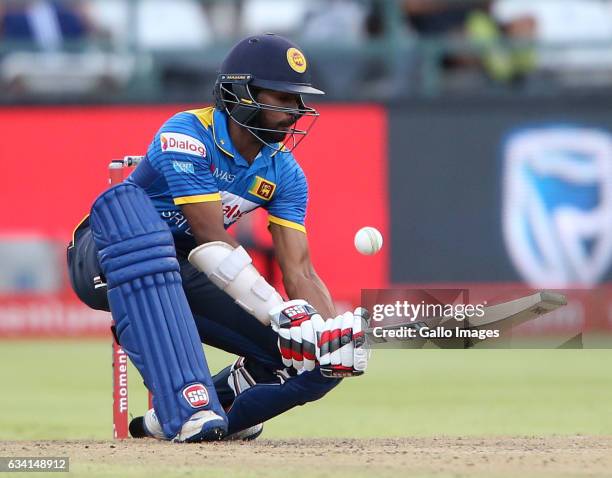 Niroshan Dickwella of Sri Lanka during the 4th ODI between South Africa and Sri Lanka at PPC Newlands on February 07, 2017 in Cape Town, South Africa.