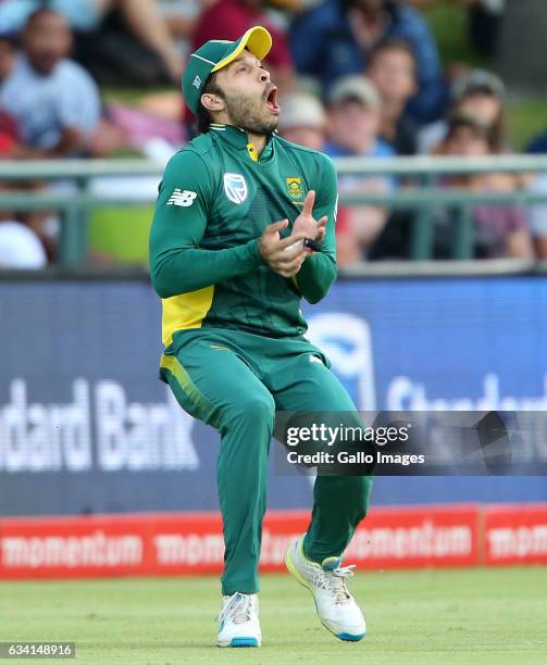 Farhaan Behardien of the Proteas during the 4th ODI between South Africa and Sri Lanka at PPC Newlands on February 07, 2017 in Cape Town, South...