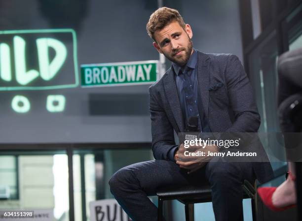 Nick Viall attends AOL Build Series to discuss "The Bachelor" at Build Studio on February 7, 2017 in New York City.