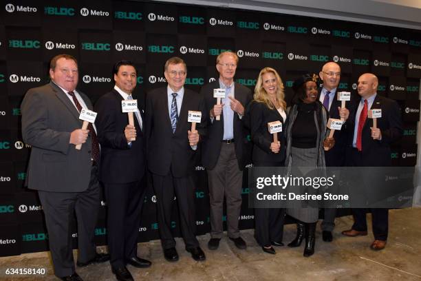 Michael Taylor, Jose Huizar, John Fasana, Ed Begley Jr., Heather Border, Jacquelyn Dupont-Walker, Wayne Ratkovich, and Milan Ratkovich attend the...