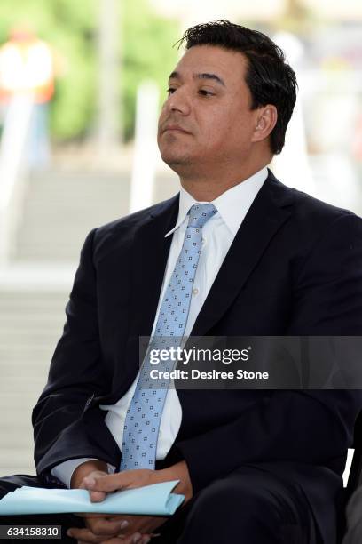 Jose Huizar attends the Opening of the New Pedestrian Passageway at The Bloc on February 7, 2017 in Los Angeles, California.