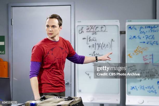 The Locomotion Reverberation"-- Pictured: Sheldon Cooper . Leonard and Wolowitz try to distract Sheldon when he slows the progress of their guidance...