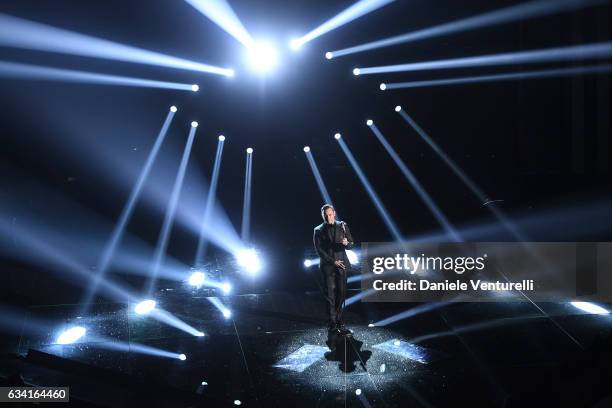 Tiziano Ferro attends the opening night of the 67th Sanremo Festival 2017 at Teatro Ariston on February 7, 2017 in Sanremo, Italy.