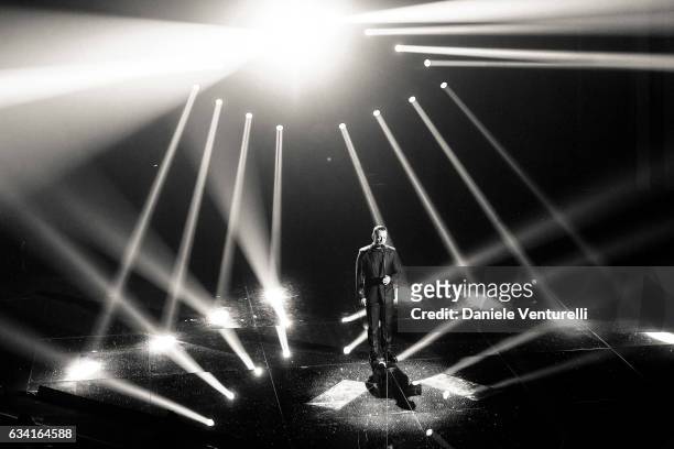 Tiziano Ferro attends the opening night of the 67th Sanremo Festival 2017 at Teatro Ariston on February 7, 2017 in Sanremo, Italy.