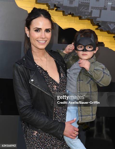 Actress Jordana Brewster and son Julian Form-Brewster arrive at the premiere of Warner Bros. Pictures' 'The LEGO Batman Movie' at Regency Village...
