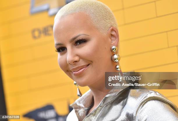 Model Amber Rose arrives at the premiere of Warner Bros. Pictures' 'The LEGO Batman Movie' at Regency Village Theatre on February 4, 2017 in...