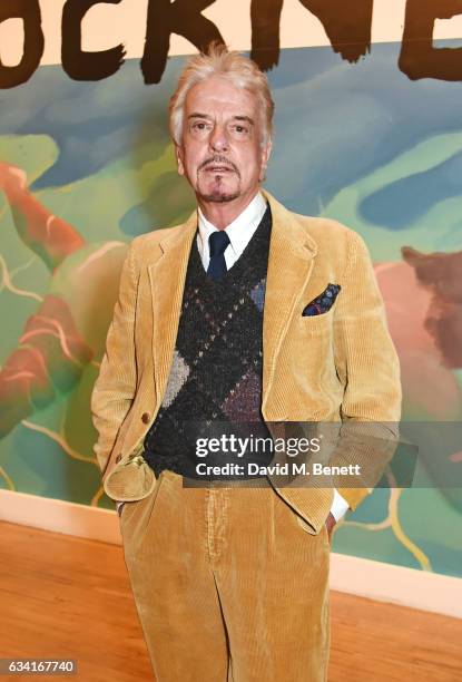Nicky Haslam attends a private view of the David Hockney retrospective at the Tate Britain on February 7, 2017 in London, England.