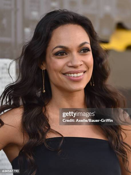 Actress Rosario Dawson arrives at the premiere of Warner Bros. Pictures' 'The LEGO Batman Movie' at Regency Village Theatre on February 4, 2017 in...