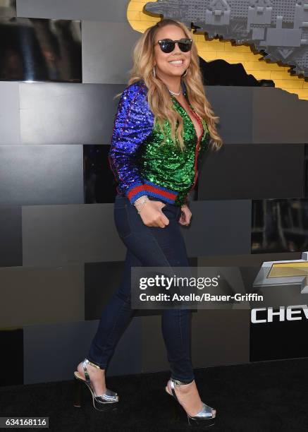 Actress/singer Mariah Carey arrives at the premiere of Warner Bros. Pictures' 'The LEGO Batman Movie' at Regency Village Theatre on February 4, 2017...