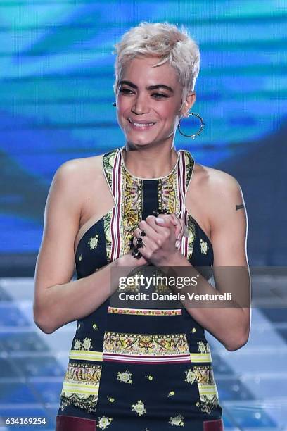 Elodie attends the opening night of the 67th Sanremo Festival 2017 at Teatro Ariston on February 7, 2017 in Sanremo, Italy.