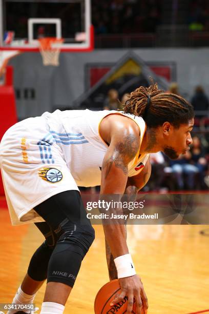 Cartier Martin of the Iowa Energy handles the ball against the Oklahoma City Blue in an NBA D-League game on February 7, 2017 at the Wells Fargo...