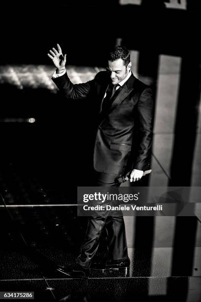 Tiziano Ferro attends the opening night of the 67th Sanremo Festival 2017 at Teatro Ariston on February 7, 2017 in Sanremo, Italy.