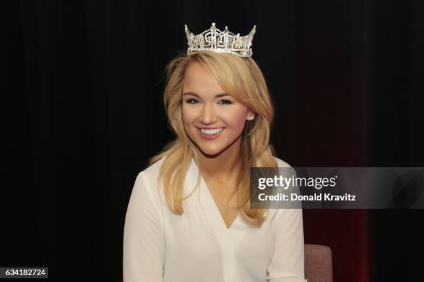 Savvy Shields, Miss America 2017 poses at Absegami High School on February 7, 2017 in Absecon, New Jersey.
