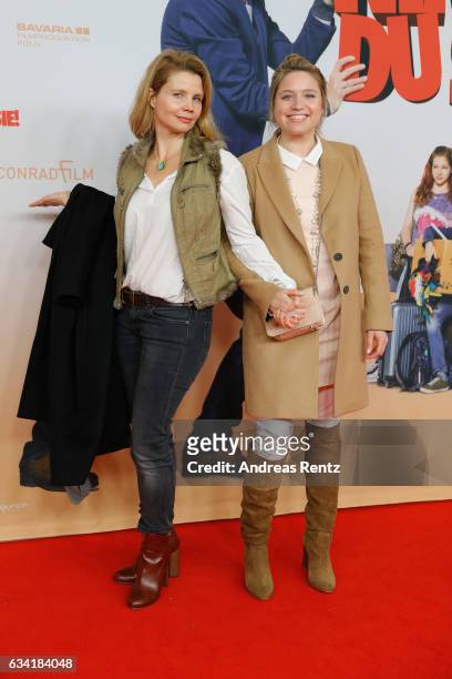 Sisters Annette Frier and Caroline Frier attend 'Schatz, Nimm Du sie!' German movie premiere at Cineplex Cologne on February 7, 2017 in Cologne,...